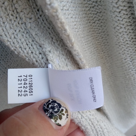 J. Jill Silk Blend Open Front Cardigan Size Large Thick Knit Gray 3/4 Sleeve - Picture 5 of 9